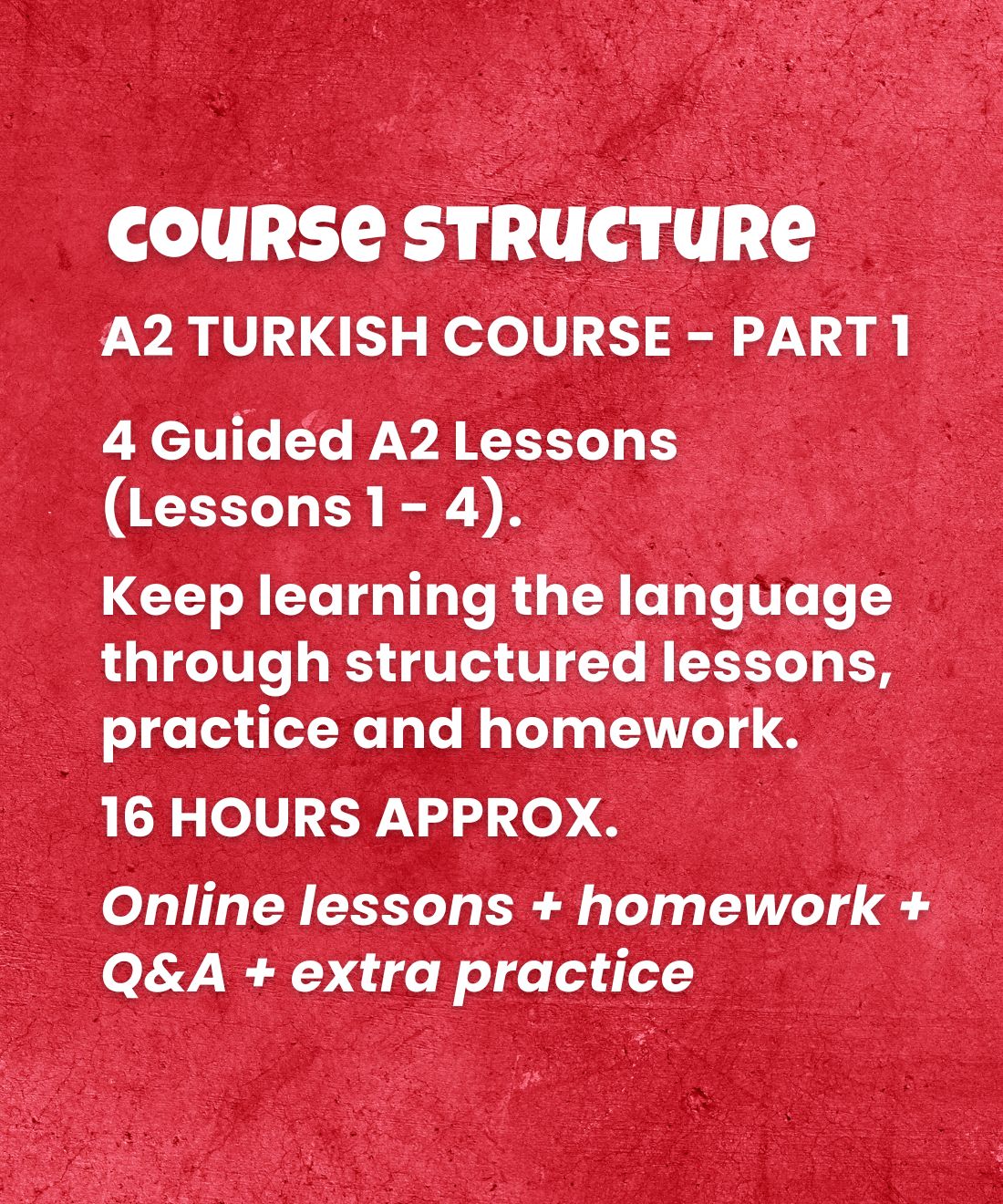 Learn Turkish A2 (Part 1): One-to-One Online Turkish Courses - (Lessons 1-4)