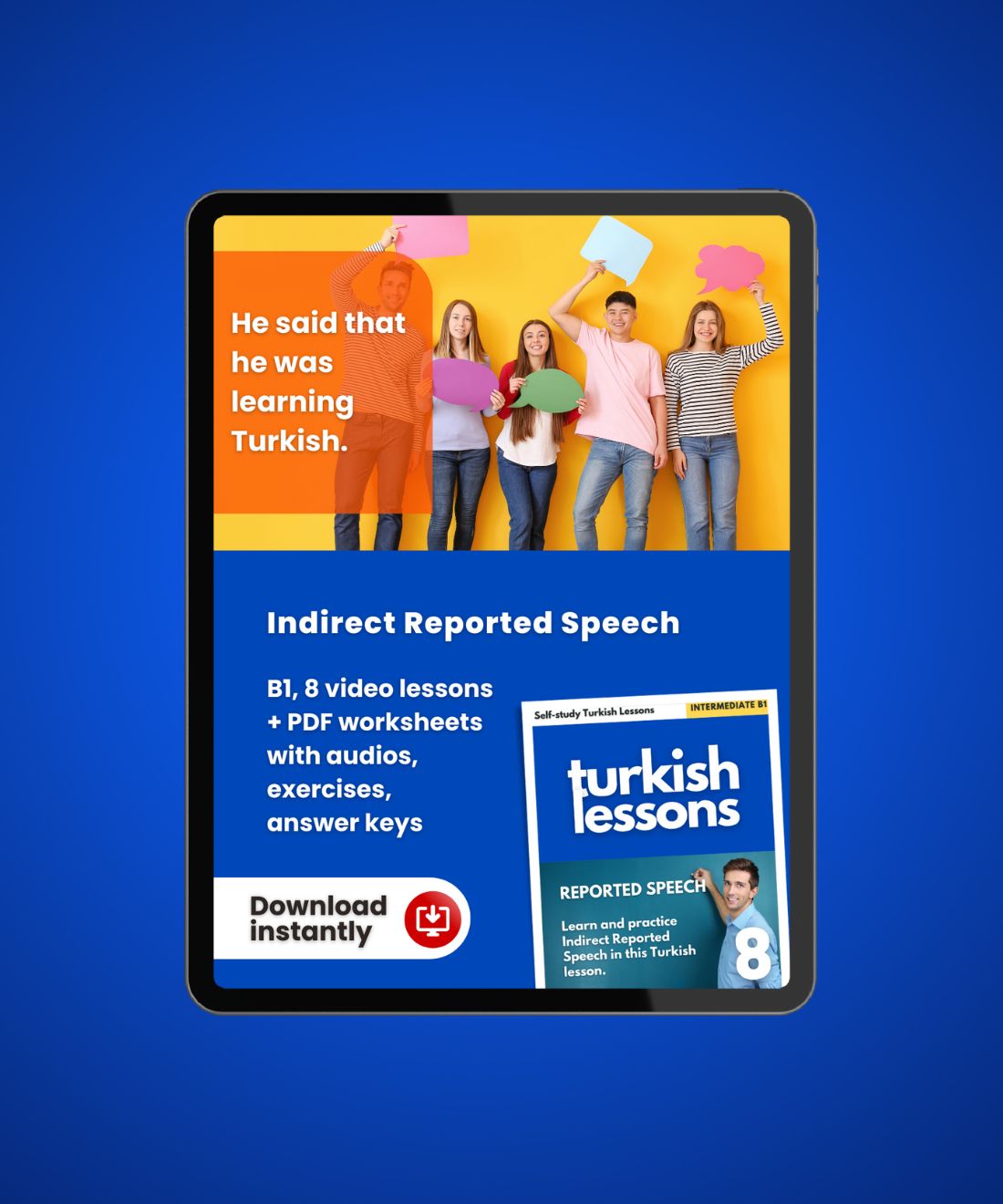 indirect reported speech in turkish language