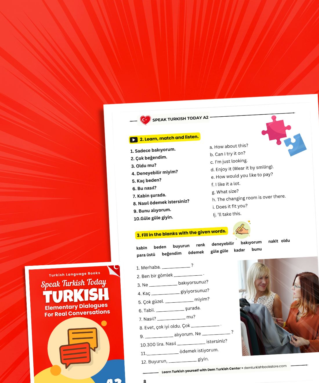 Turkish Language Books A2 Bundle: Grammar, Speaking & Reading Practice