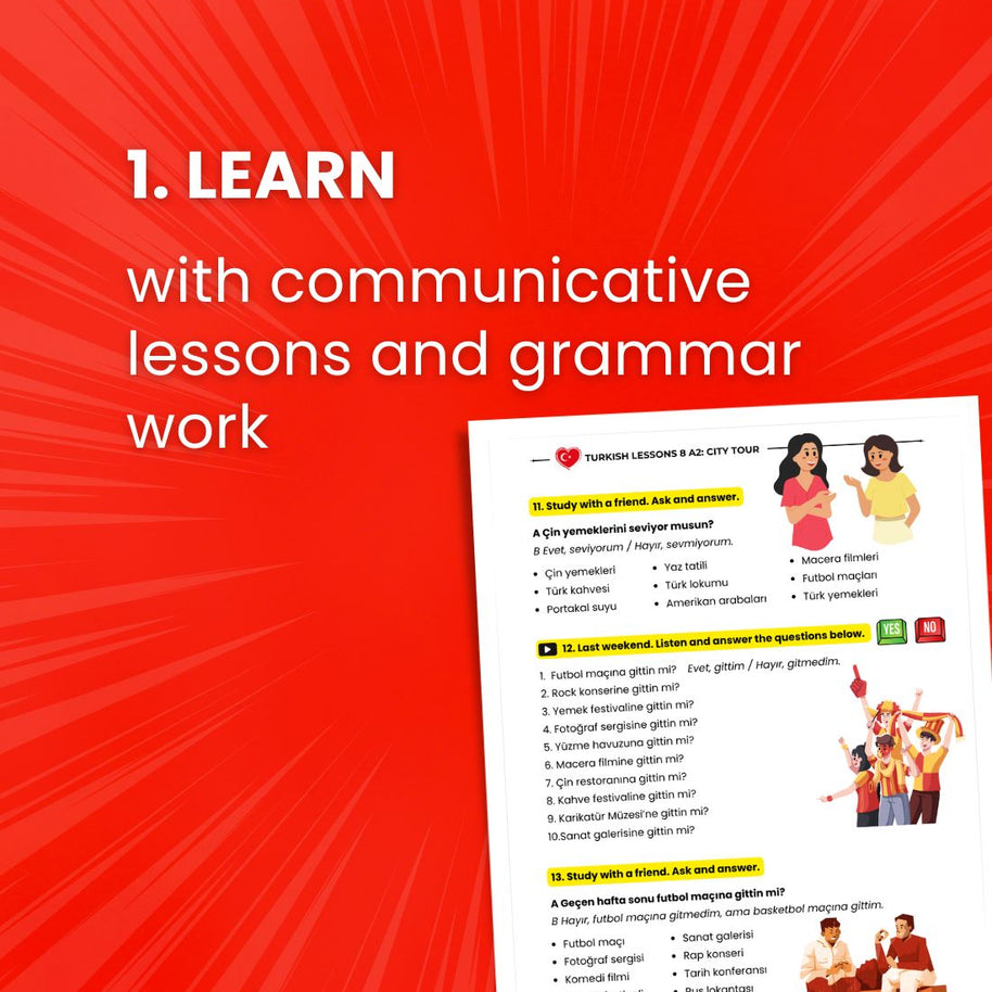Turkish Language A2 Lessons Bundle: Complete Elementary Turkish Course