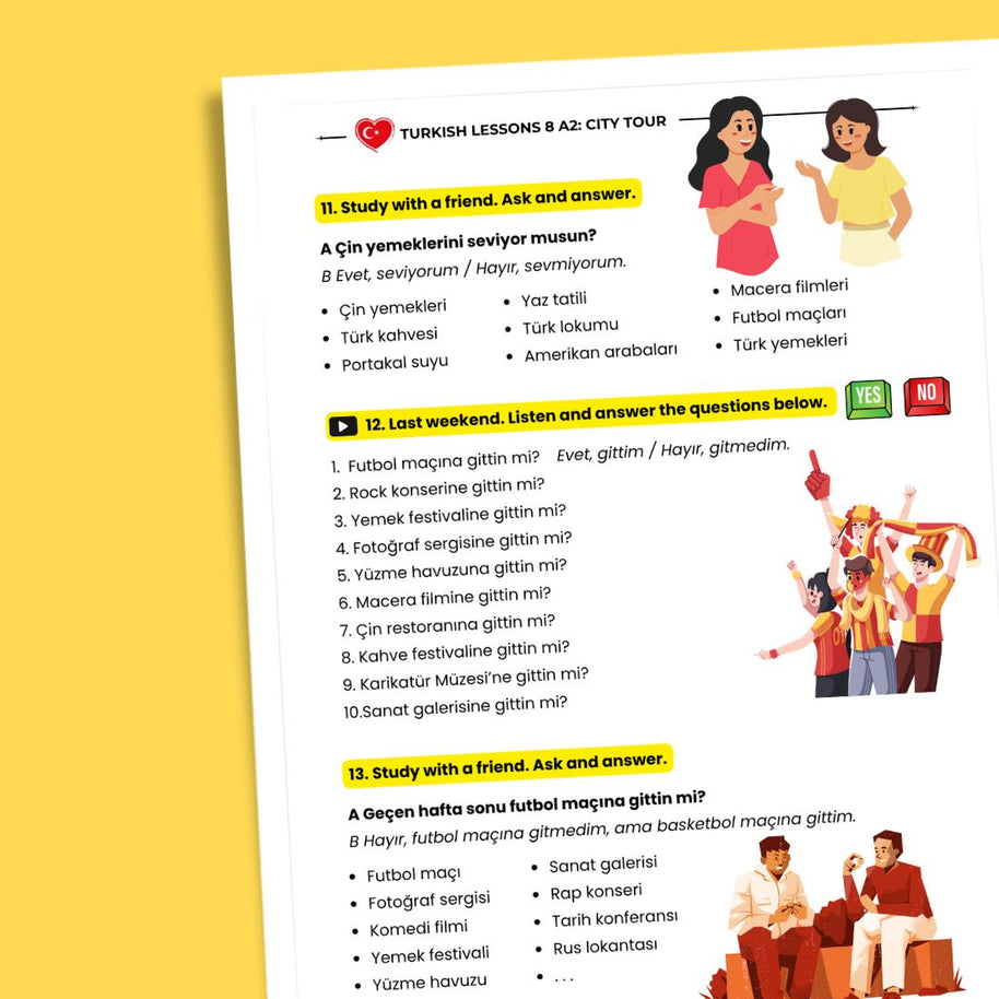 Turkish Lessons A2/7: Past Experiences