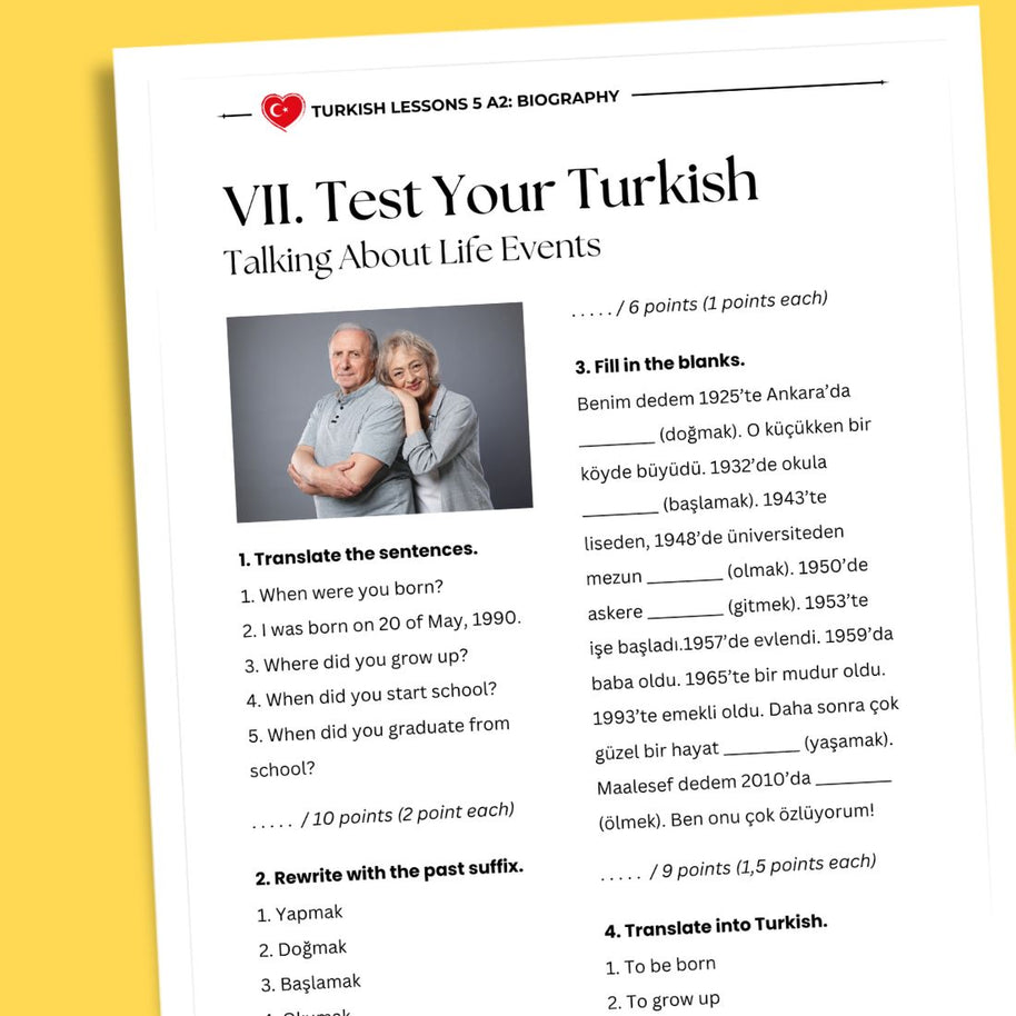 Turkish Test Book A2 | Grammar & Vocabulary Tests for Beginners