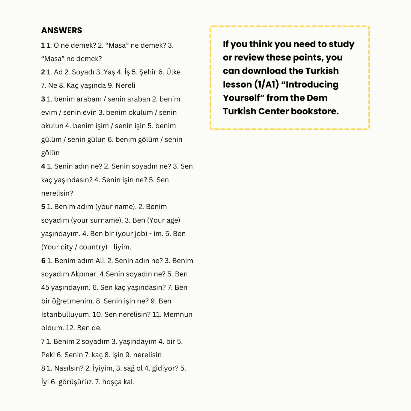 Turkish Test Book A1 | Grammar & Vocabulary Tests for Beginners