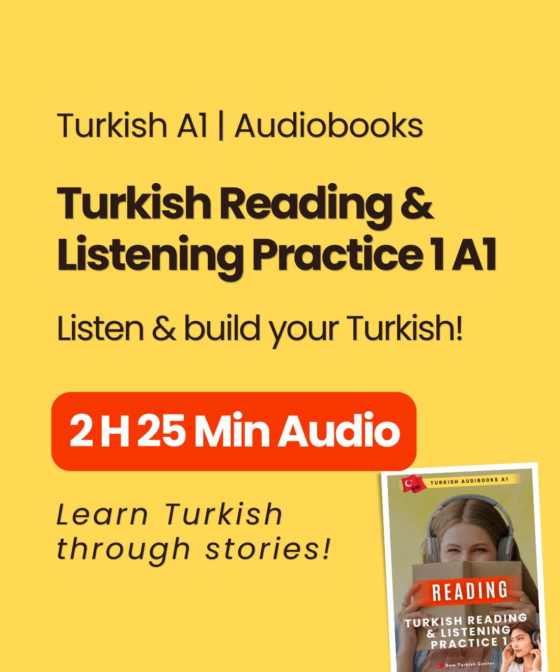 Turkish Reading & Listening Practice 1 A1 – Easy Turkish Audiobook  For Beginners