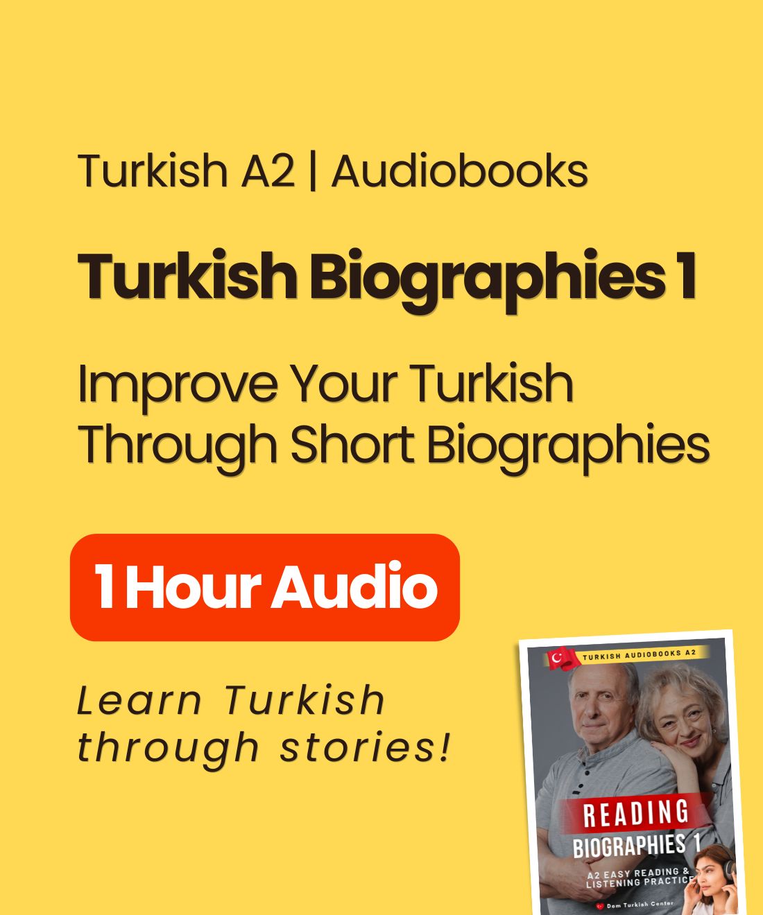Turkish Biographies 1 (A2) – Easy Turkish Listening & Reading Audiobook
