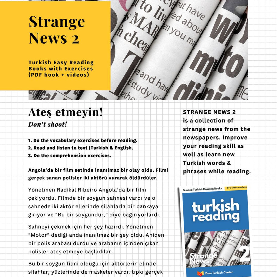 turkish easy reading books - strange news in turkish 