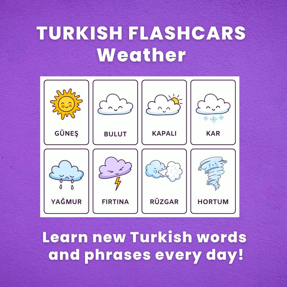 turkish flashcards - weather in turkish language