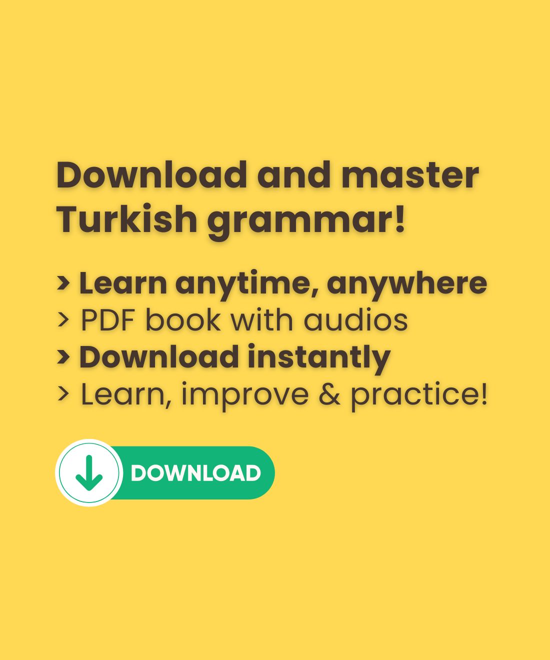 Turkish Grammar Workbooks A1