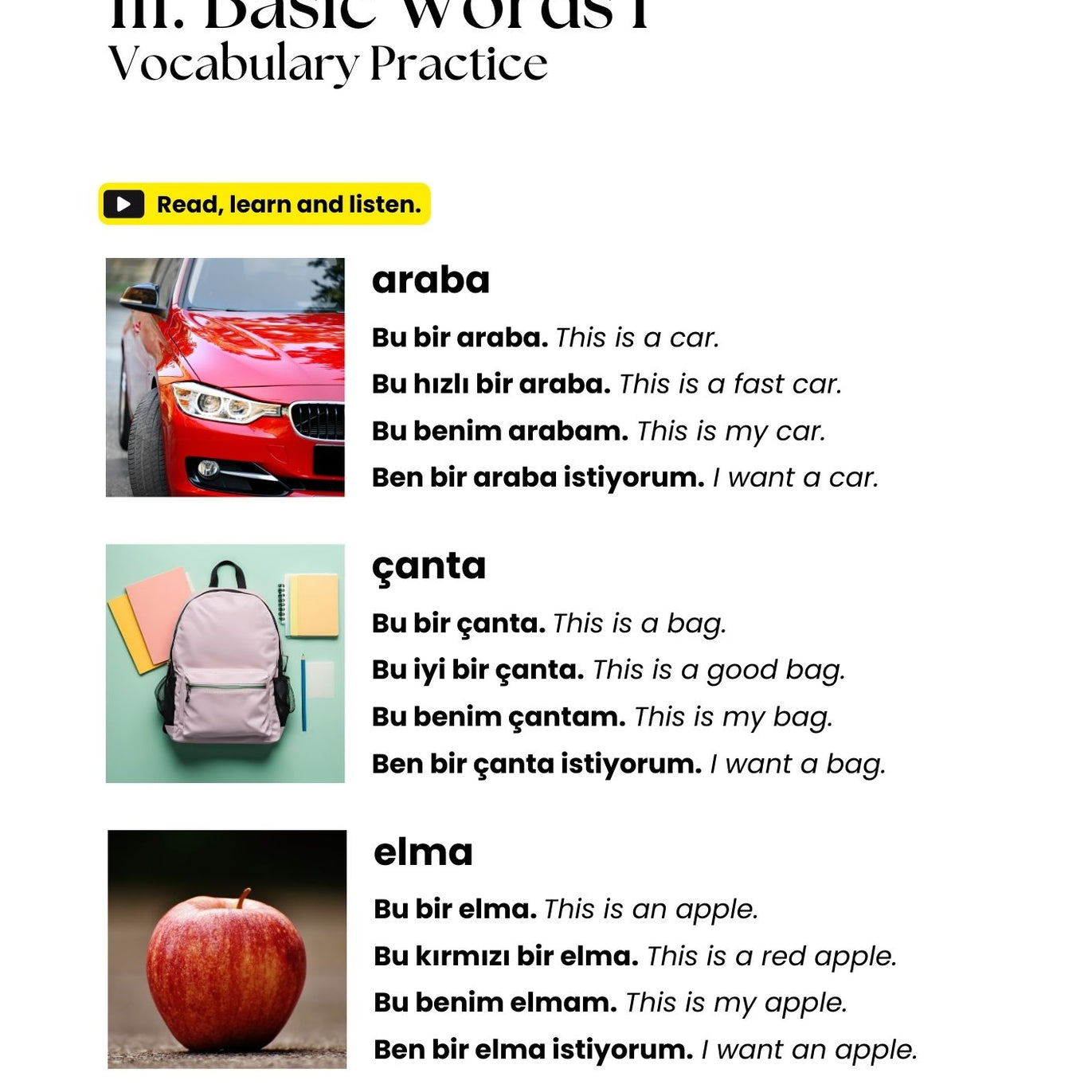 Turkish Lessons A1/3: Basic Questions