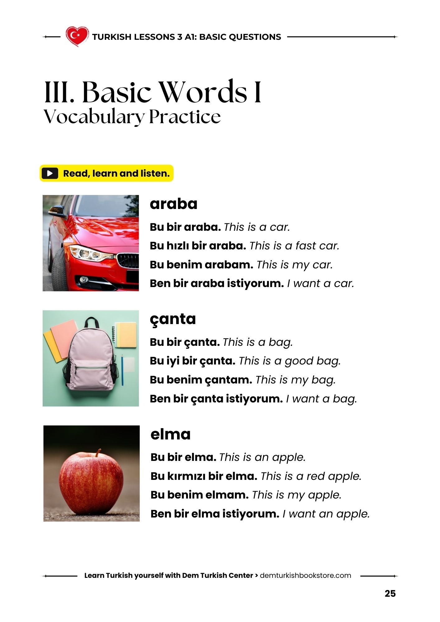 Turkish Lessons A1/3: Basic Questions