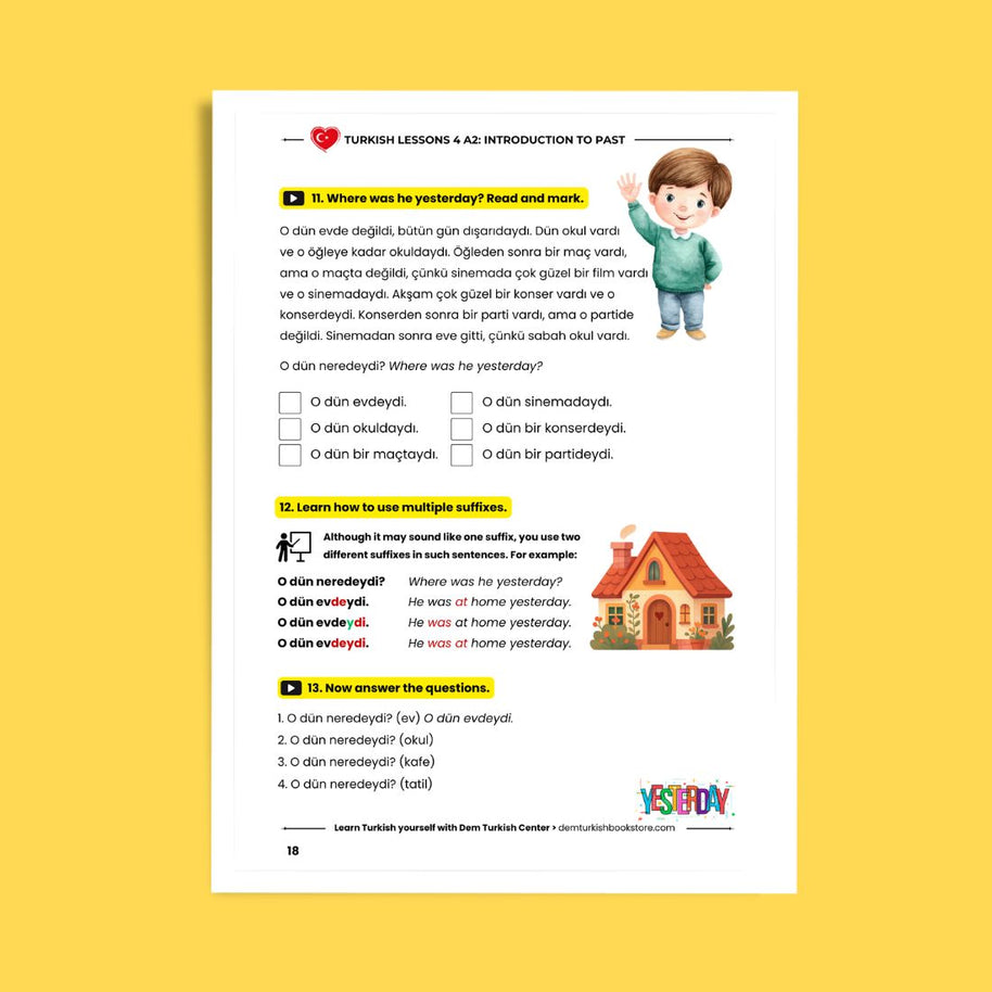 Turkish Lessons A2/4: Introduction To Past Tense