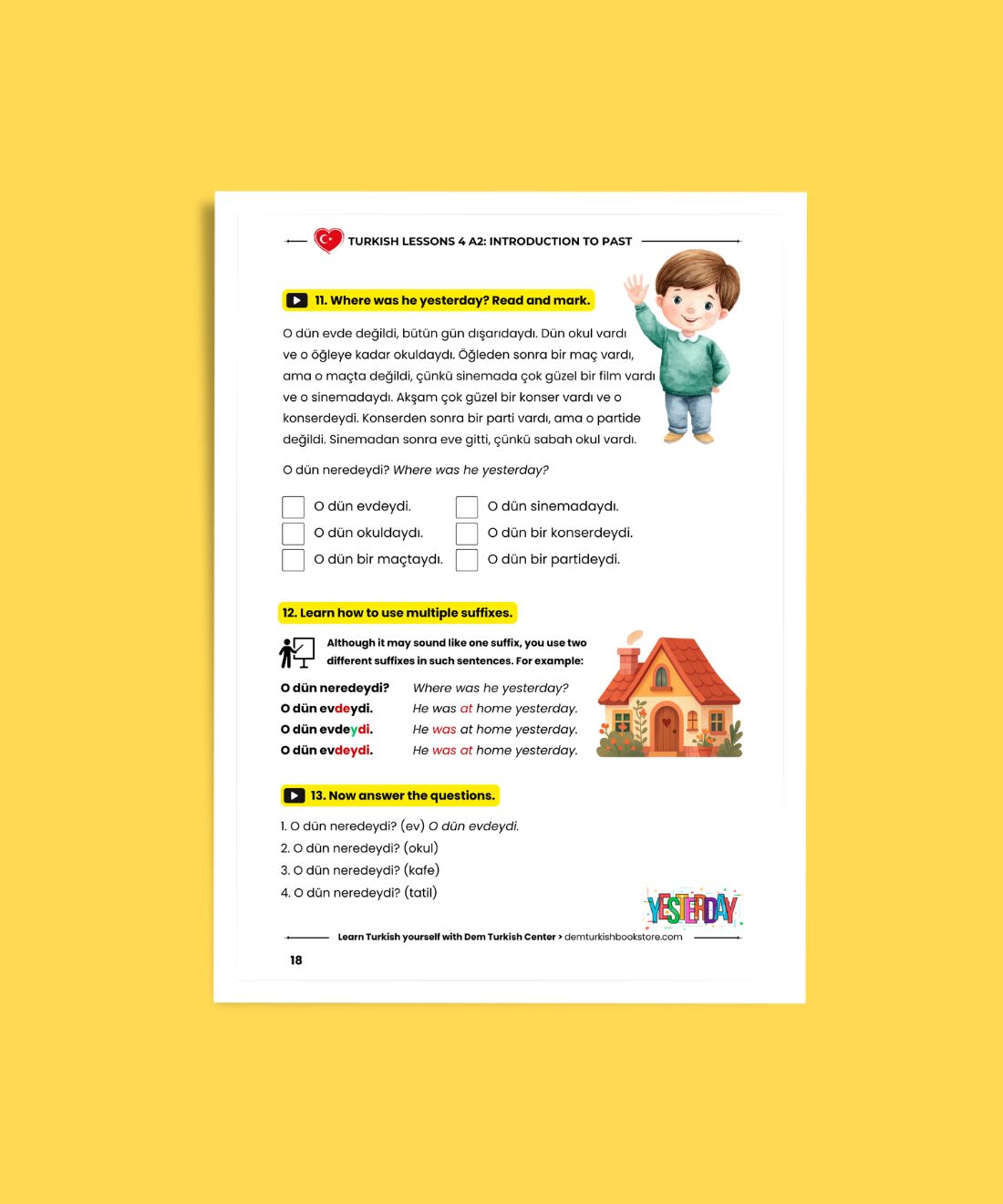 Turkish Lessons A2/4: Introduction To Past Tense