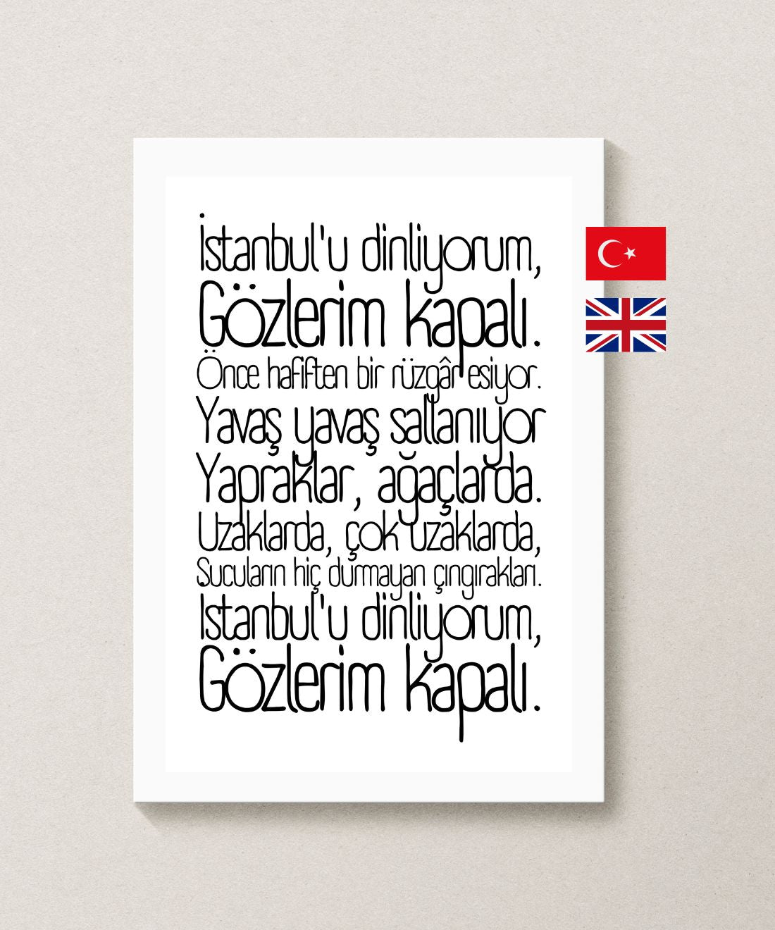 Istanbul Poem | Turkish Language Posters & Wall Art – Dem Turkish Center
