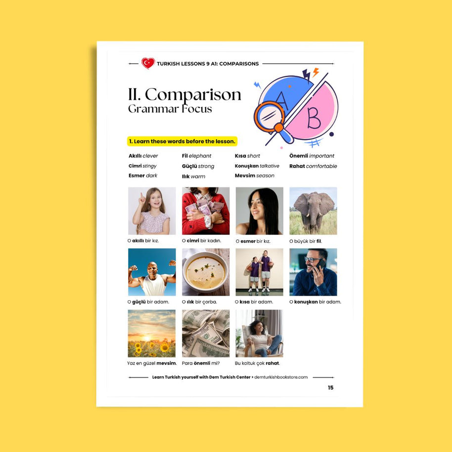 Turkish Lessons A1/9: Comparison in Turkish