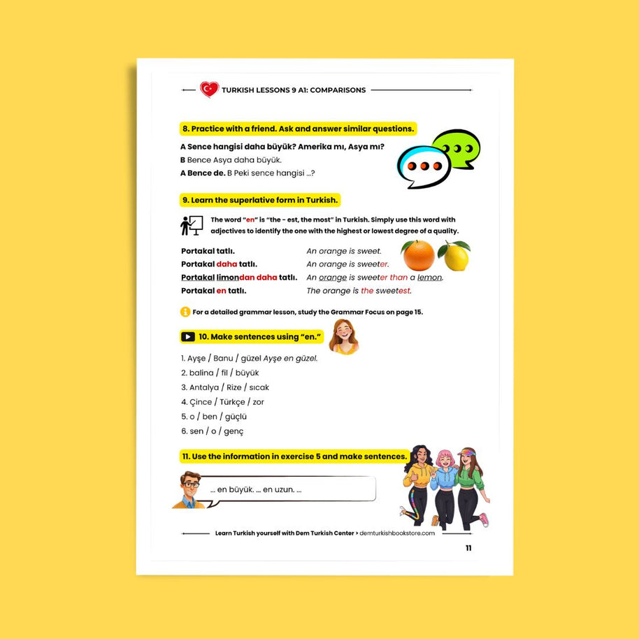 Turkish Lessons A1/9: Comparison in Turkish
