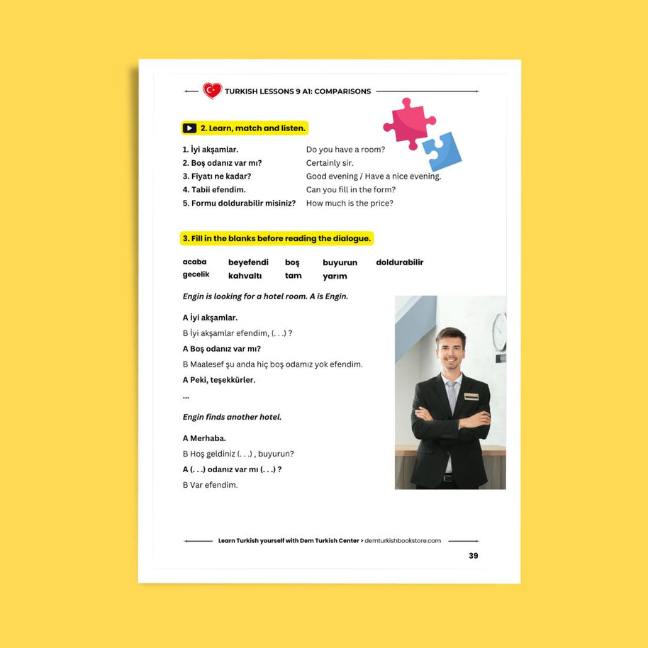 Turkish Lessons A1/9: Comparison in Turkish