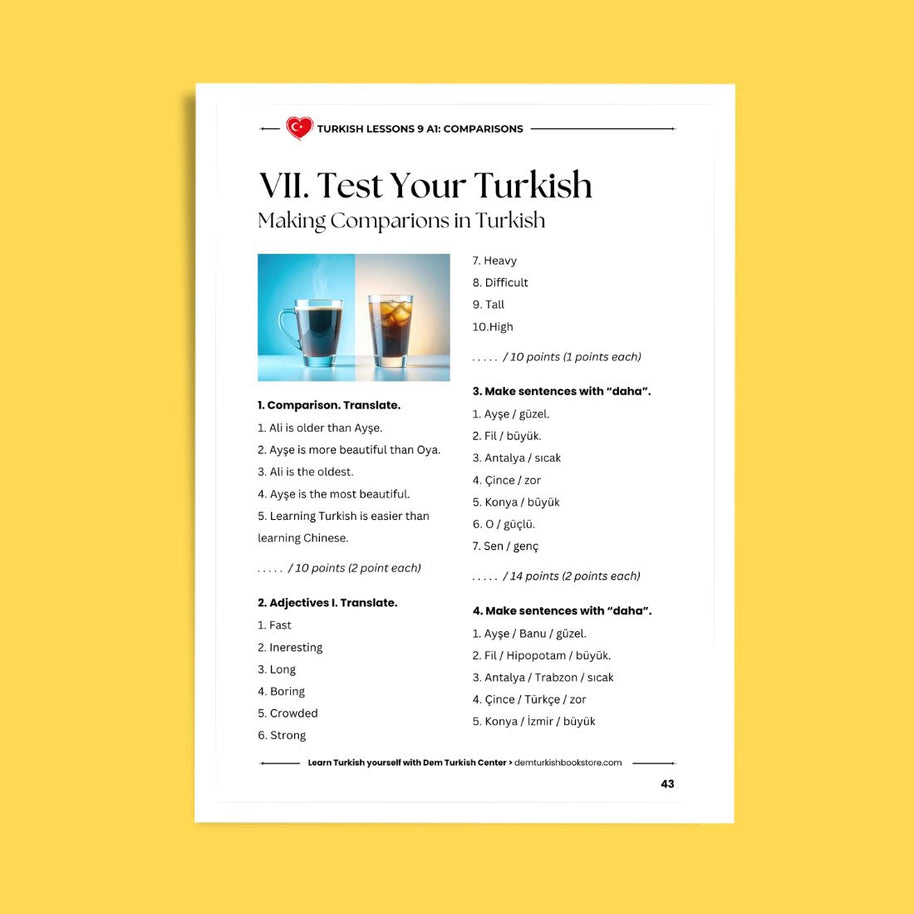 Turkish Lessons A1/9: Comparison in Turkish