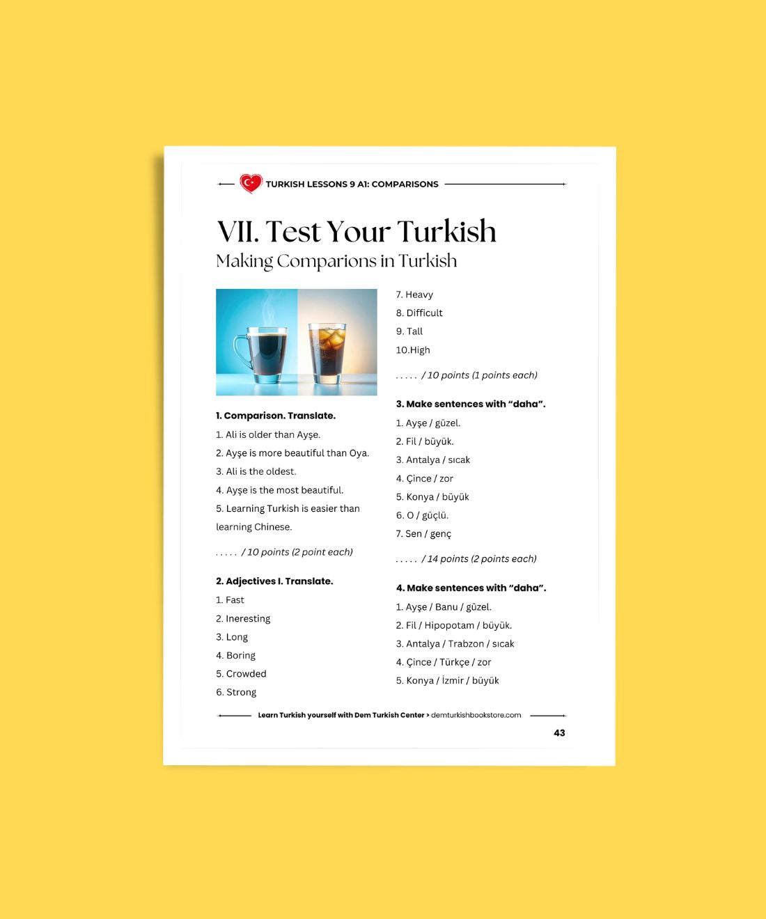 Turkish Lessons A1/9: Comparison in Turkish