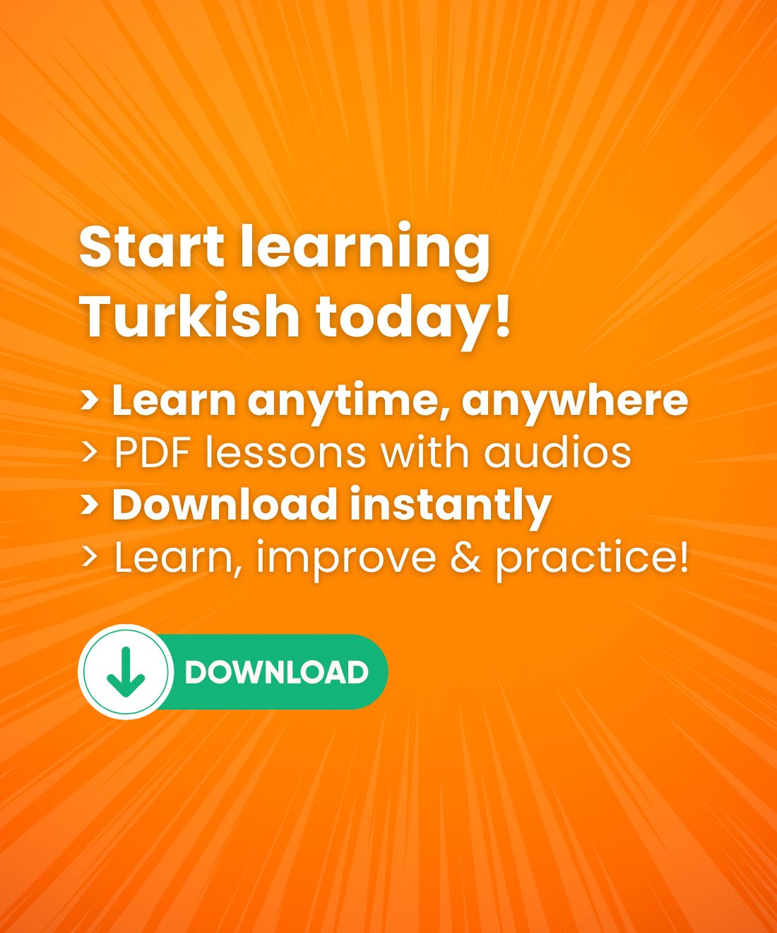 Turkish Language A1 Lessons Bundle: Complete Beginner Turkish Course (Zero / A1 to A2)
