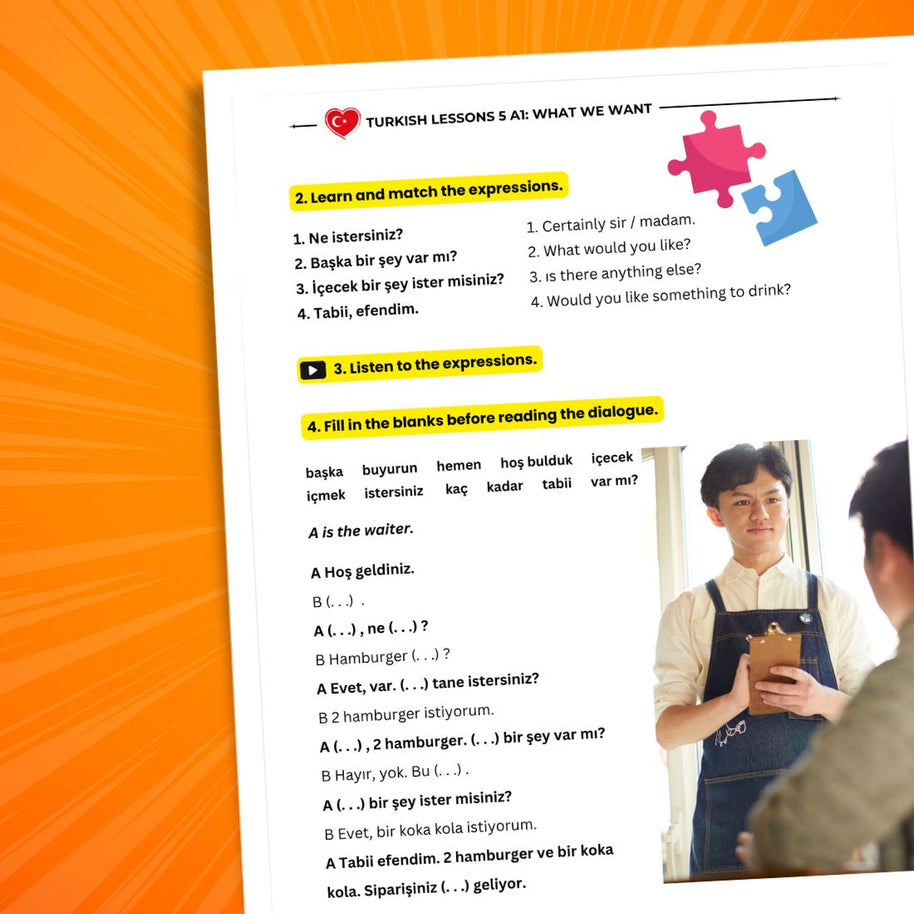 Turkish Language A1 Lessons Bundle: Complete Beginner Turkish Course (Zero / A1 to A2)