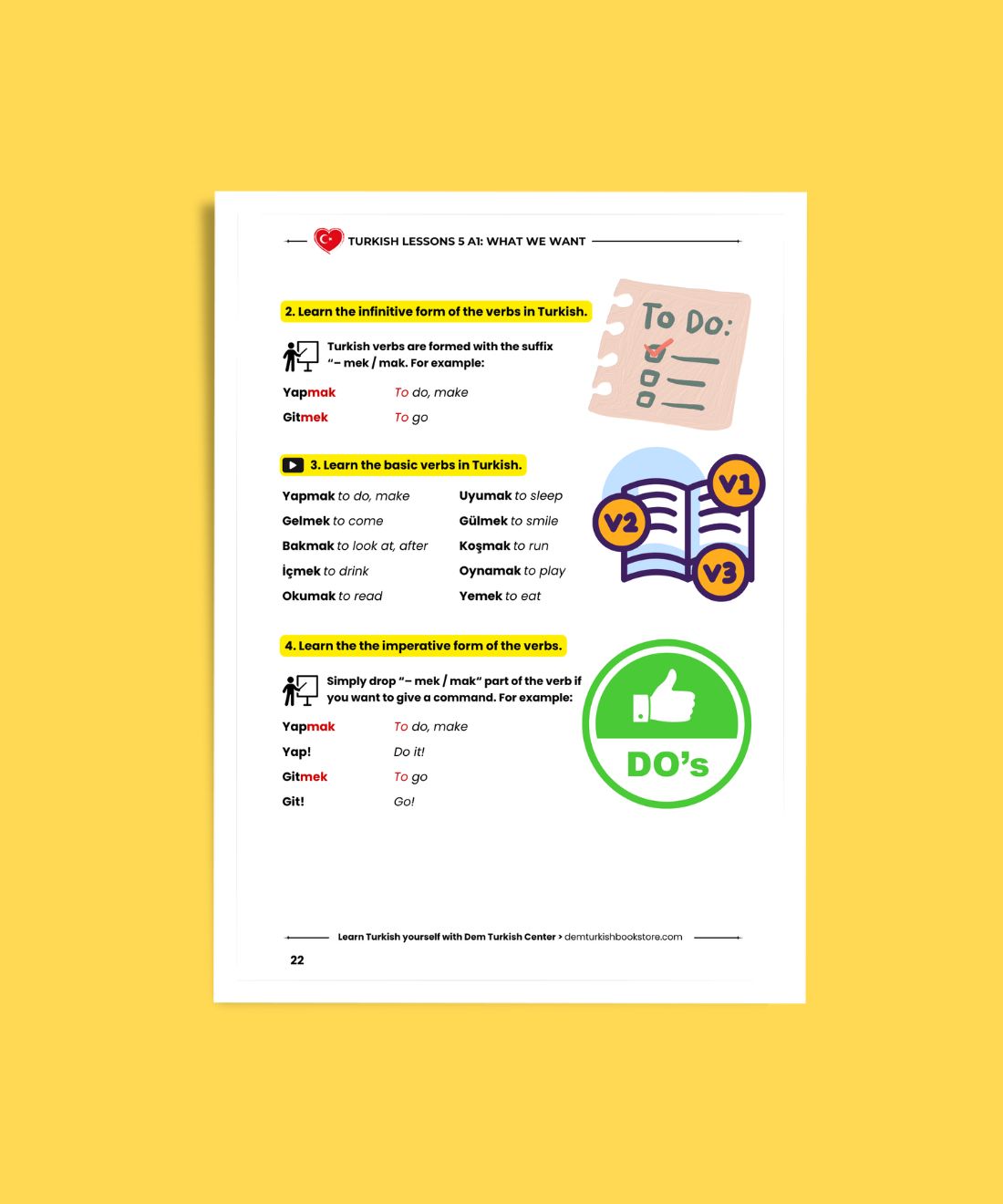 Turkish Lessons A1/5: Basic Verbs & Want