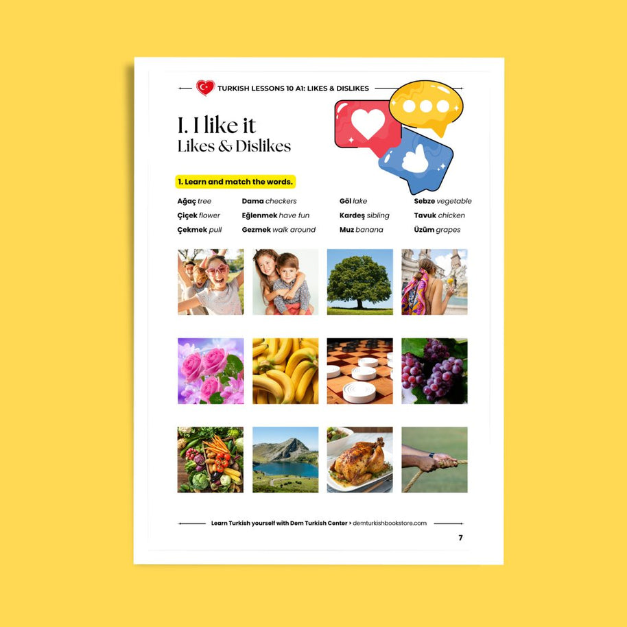 Turkish Lessons A1/10: Likes & Dislikes