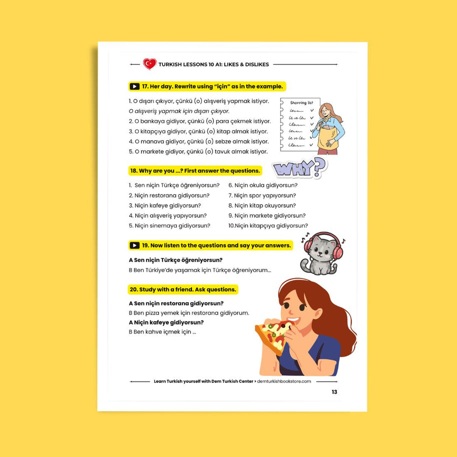 Turkish Lessons A1/10: Likes & Dislikes