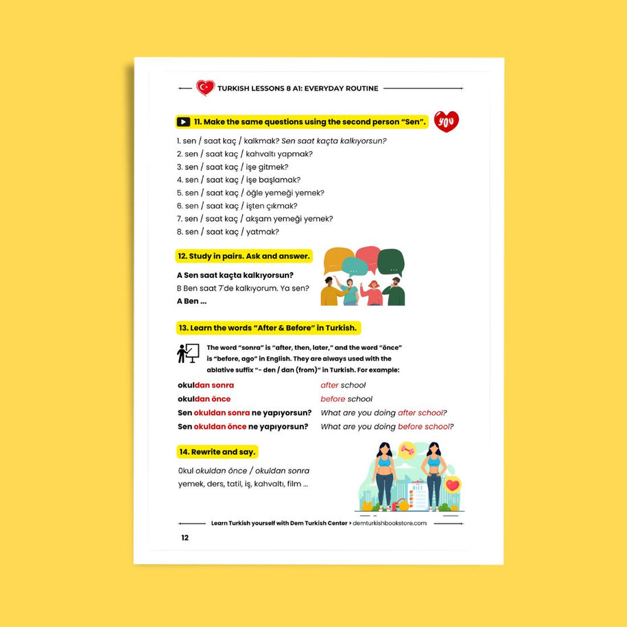 Turkish Lessons A1/8: Everyday Routine & Habits