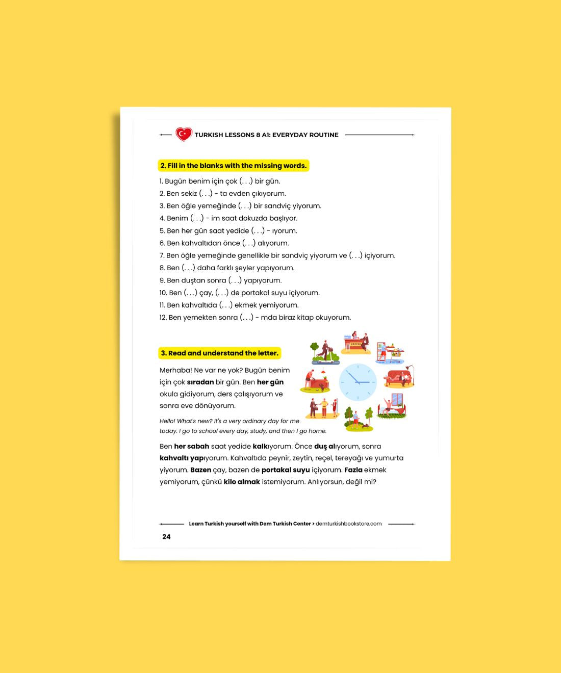Turkish Lessons A1/8: Everyday Routine & Habits