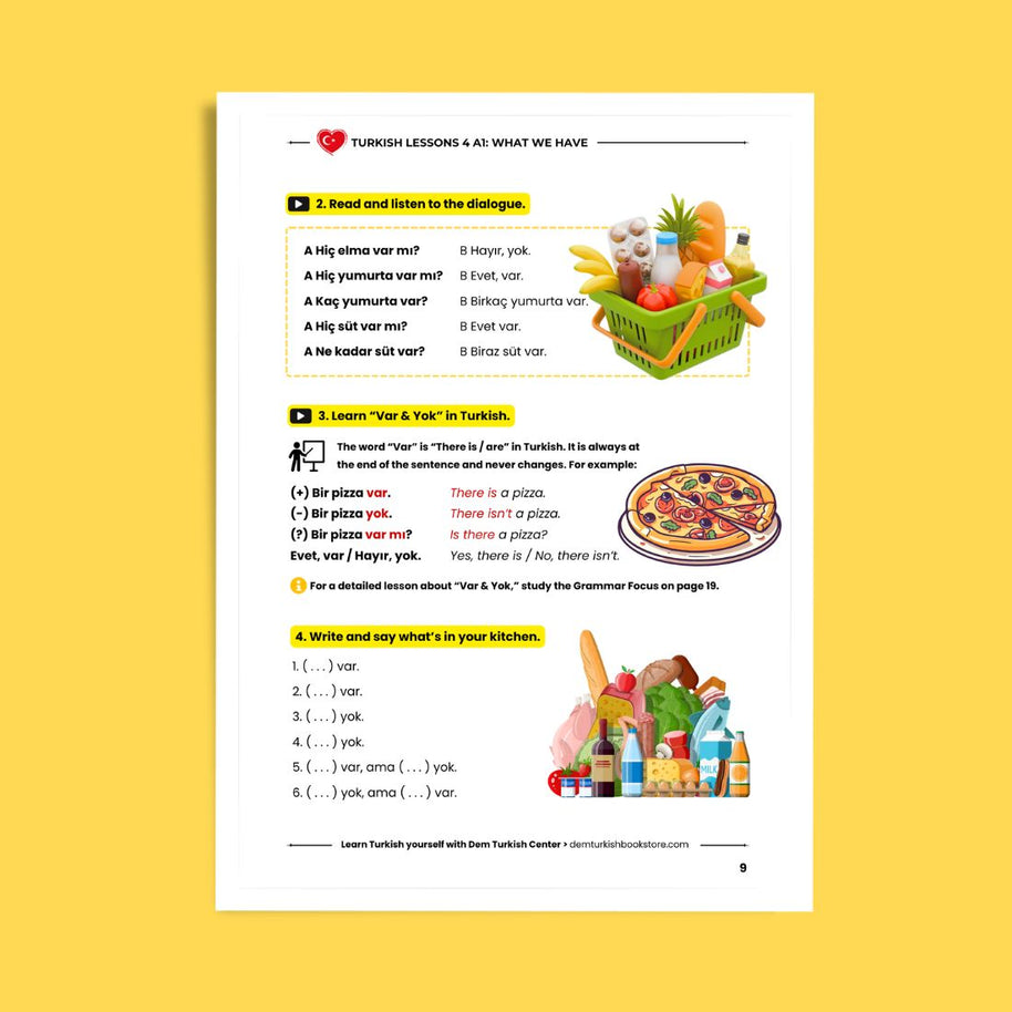 how to use var and yok in turkish
