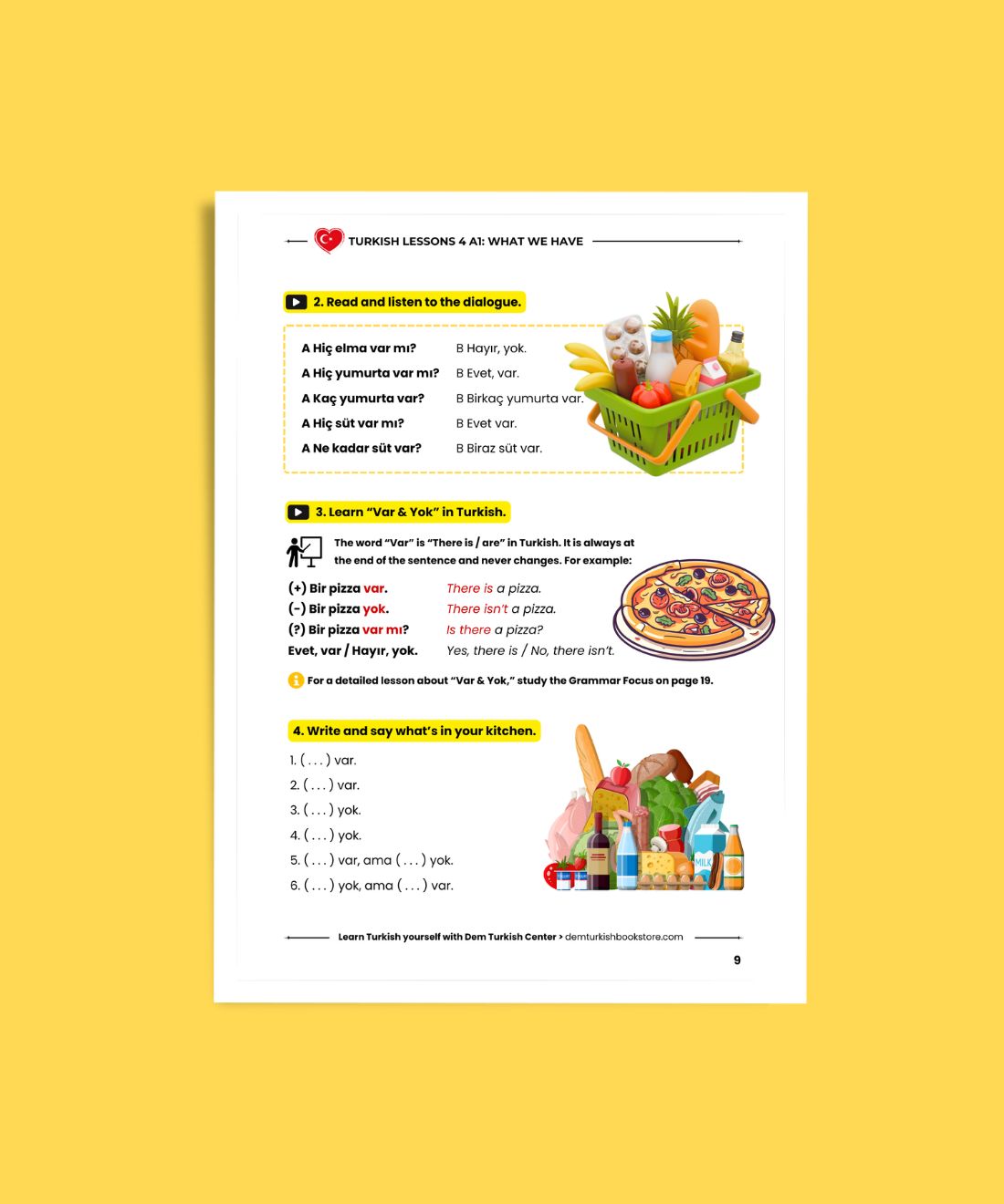 how to use var and yok in turkish