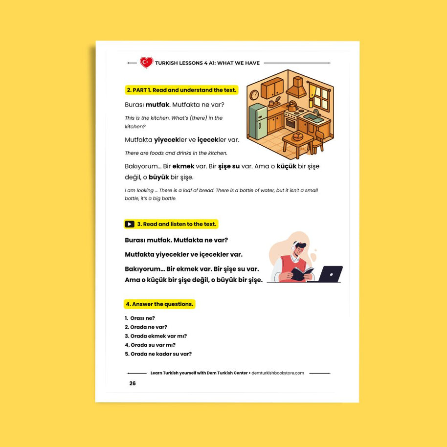 a turkish lesson about var and yok in turkish