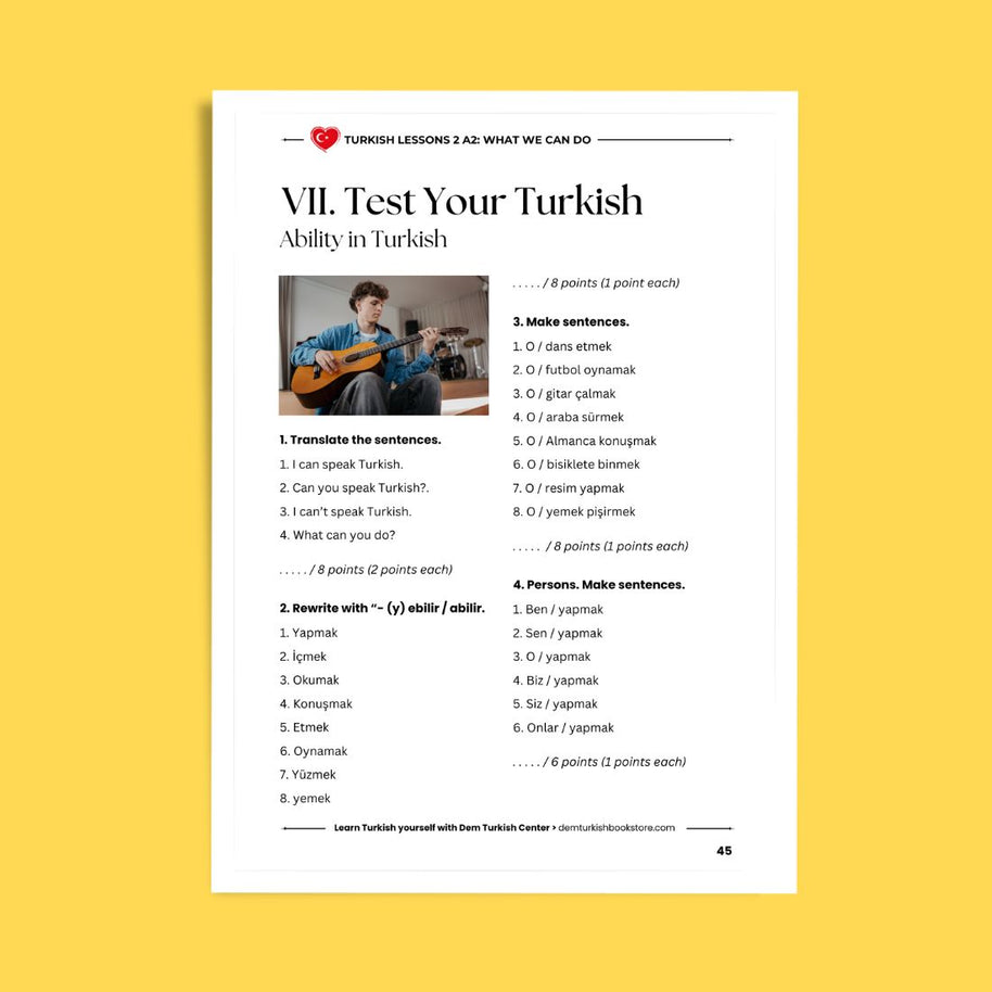 Turkish Lessons A2/2: What We Can Do