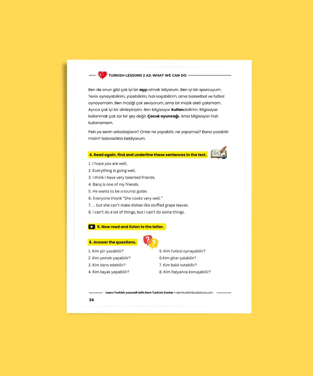 Turkish Lessons A2/2: What We Can Do