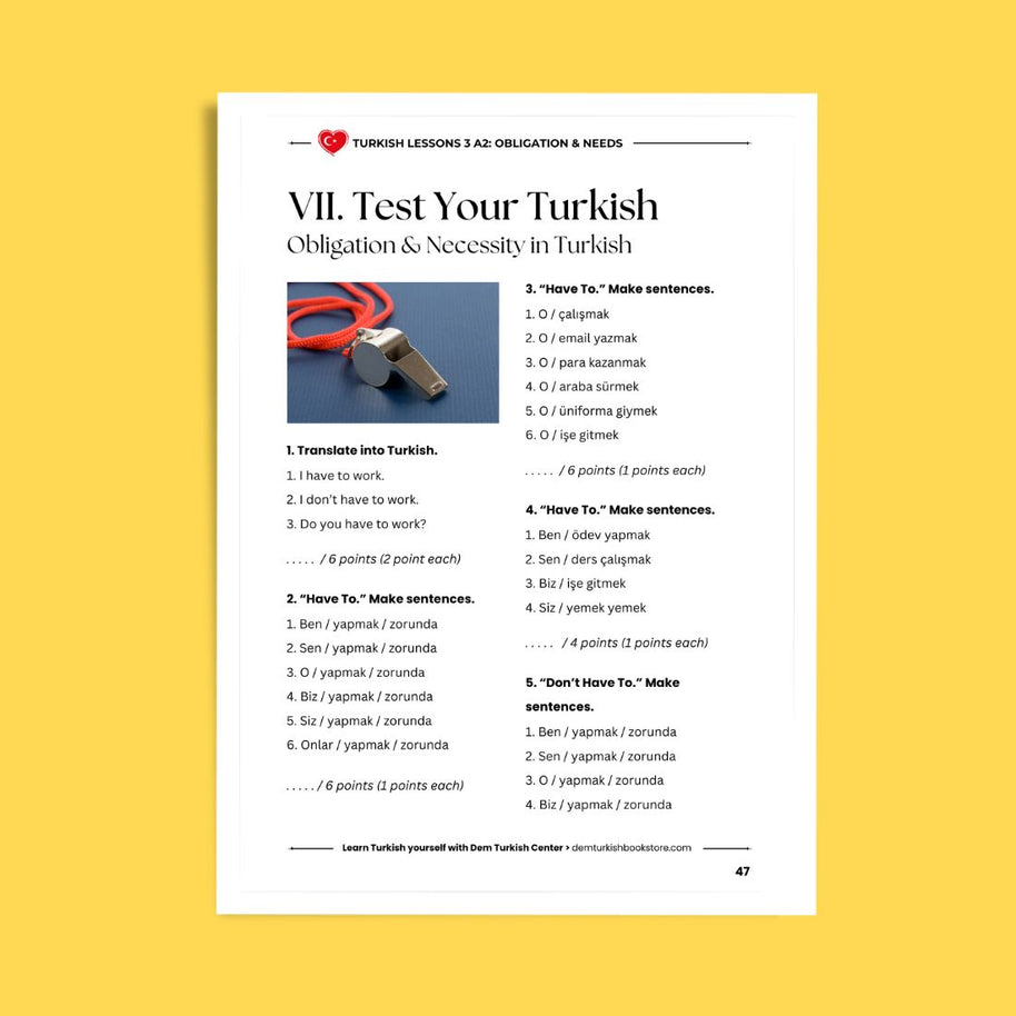 Turkish Lessons A2/3: Obligation & Needs