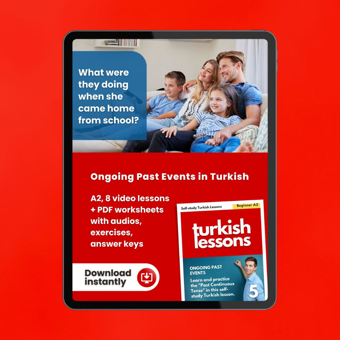 turkish lessons a2 - past continuous tense in turkish language