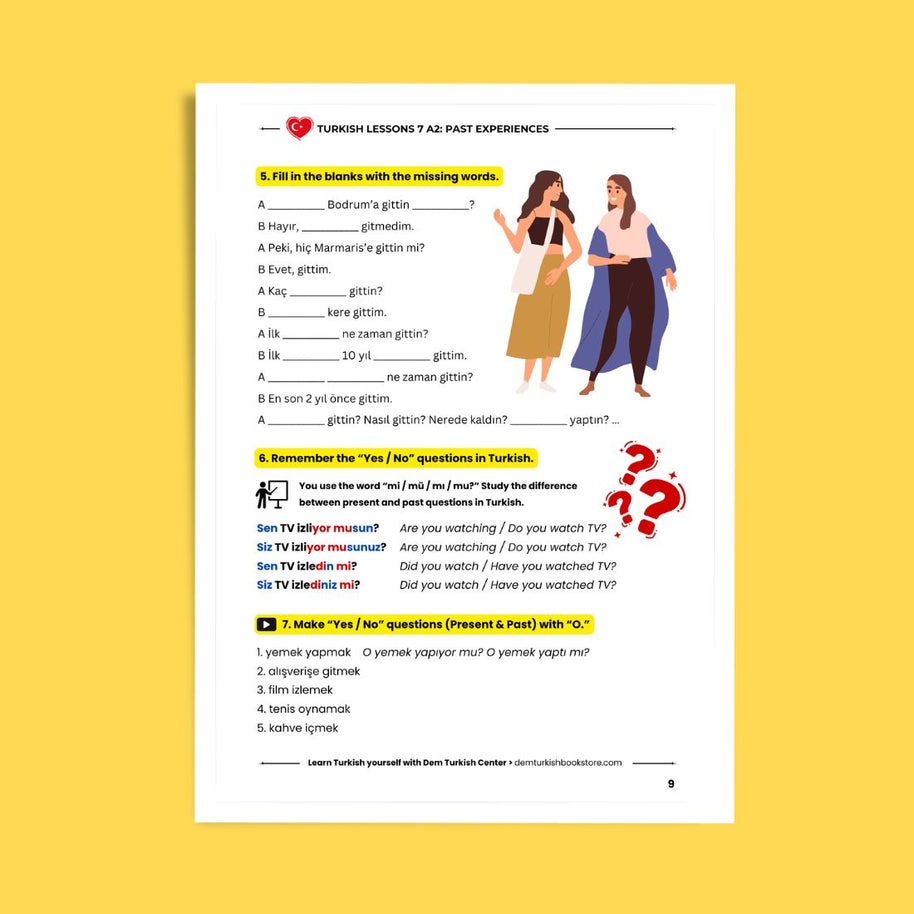Turkish Lessons A2/7: Past Experiences