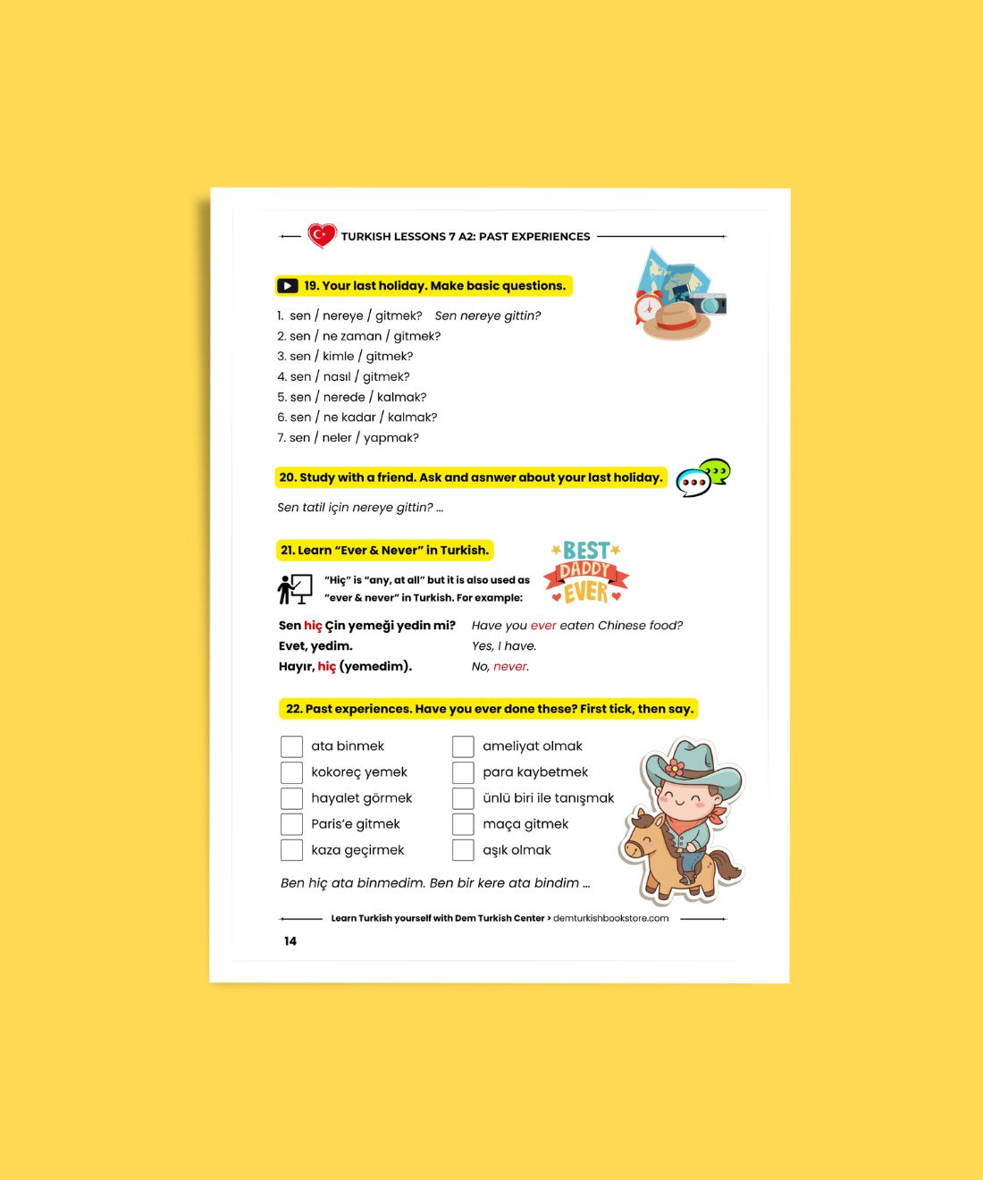 Turkish Lessons A2/7: Past Experiences