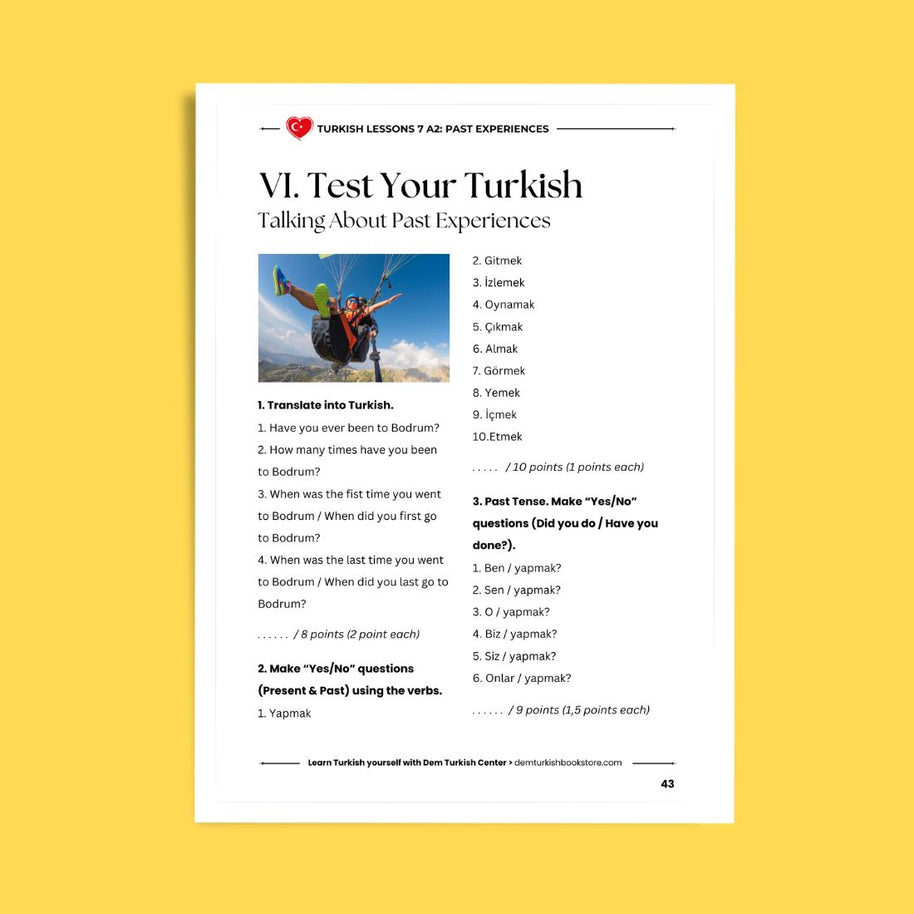 Turkish Lessons A2/7: Past Experiences