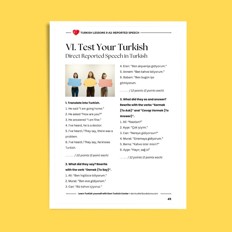 Turkish Lessons A2/9: Reporting What People Say