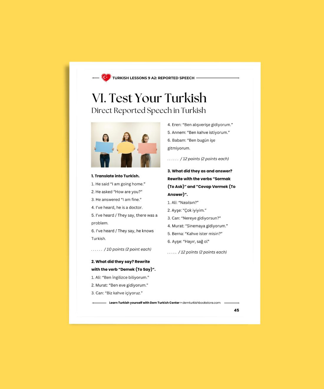 Turkish Lessons A2/9: Reporting What People Say