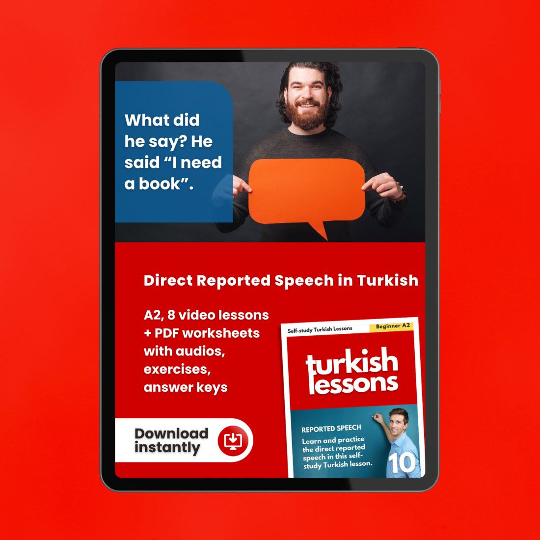 turkish lessons a2 - direct reported speech in turkish language
