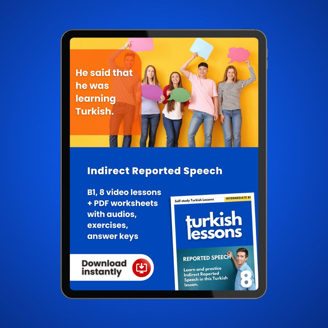 indirect reported speech in turkish language