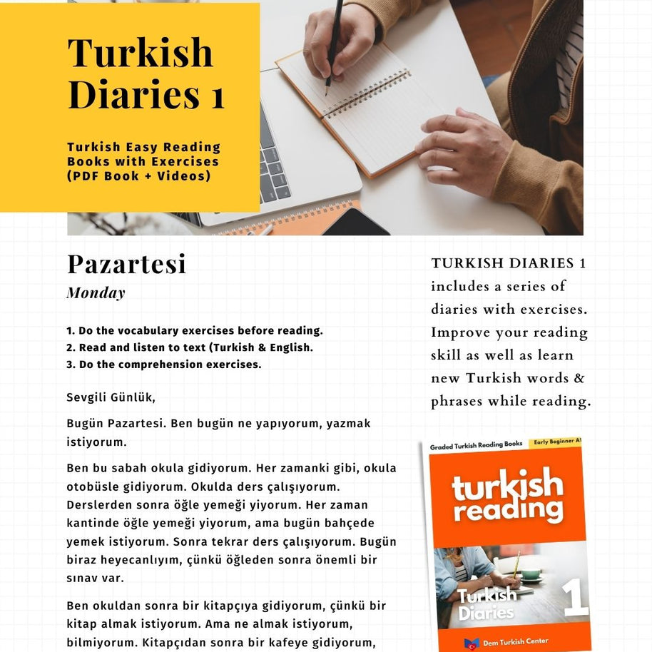 turksh reading books a - turkish diary 1