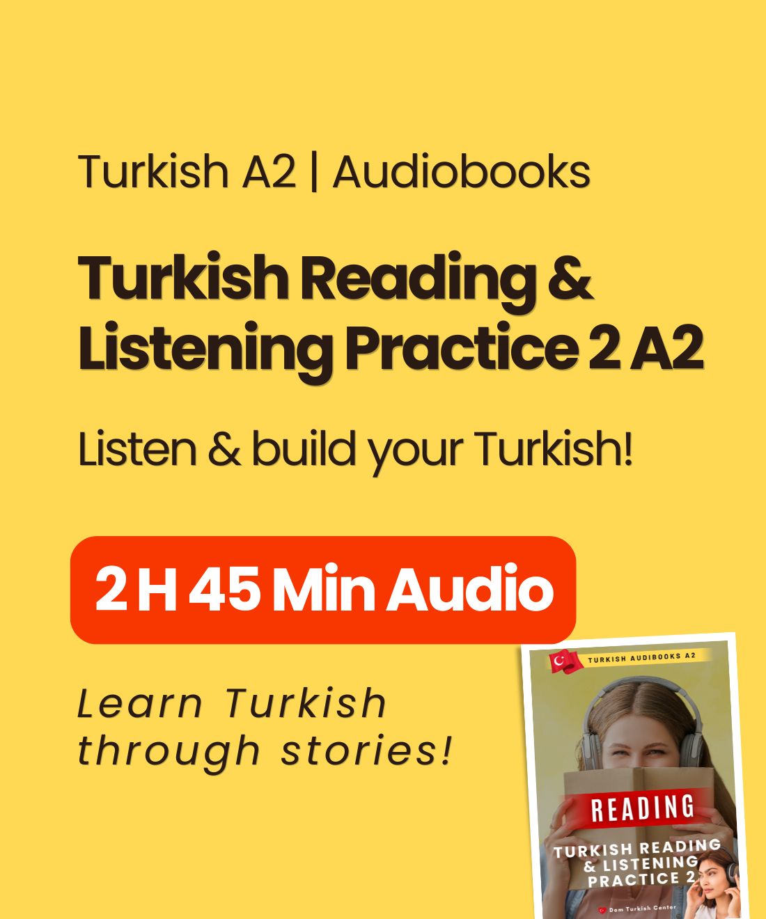 Turkish Reading & Listening Practice 2 A2 – Easy Turkish Audiobook  For Elementary Level