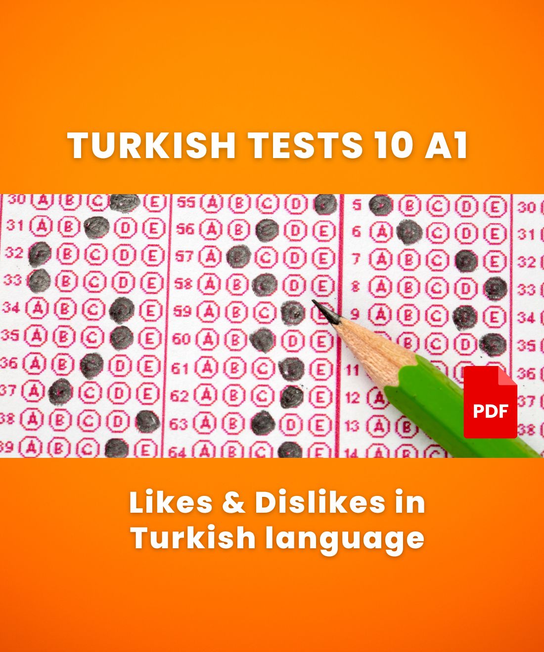 trkish test quiz a1 - likes dislikes in turkish language