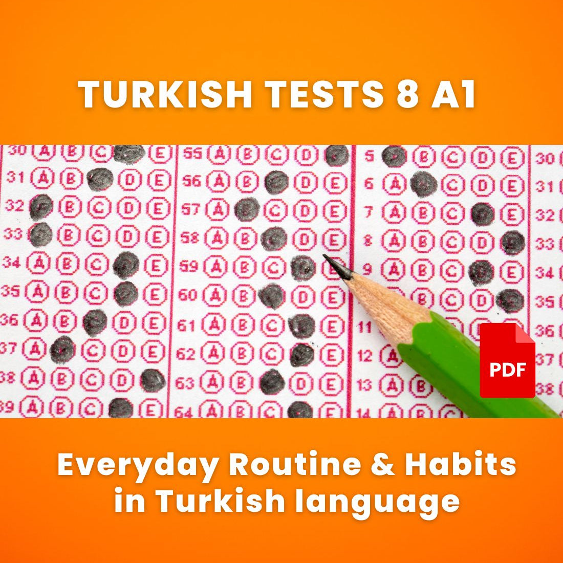 turkish test quiz a1 - everyday routine in turkish language