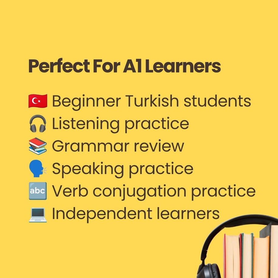 Turkish Verb Conjugation 1 A1 (Present Tense) – 50 Essential Turkish Verbs Listening Practice Audiobook